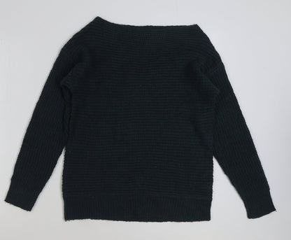 Primark Womens Green Scoop Neck Acrylic Pullover Jumper Size 8