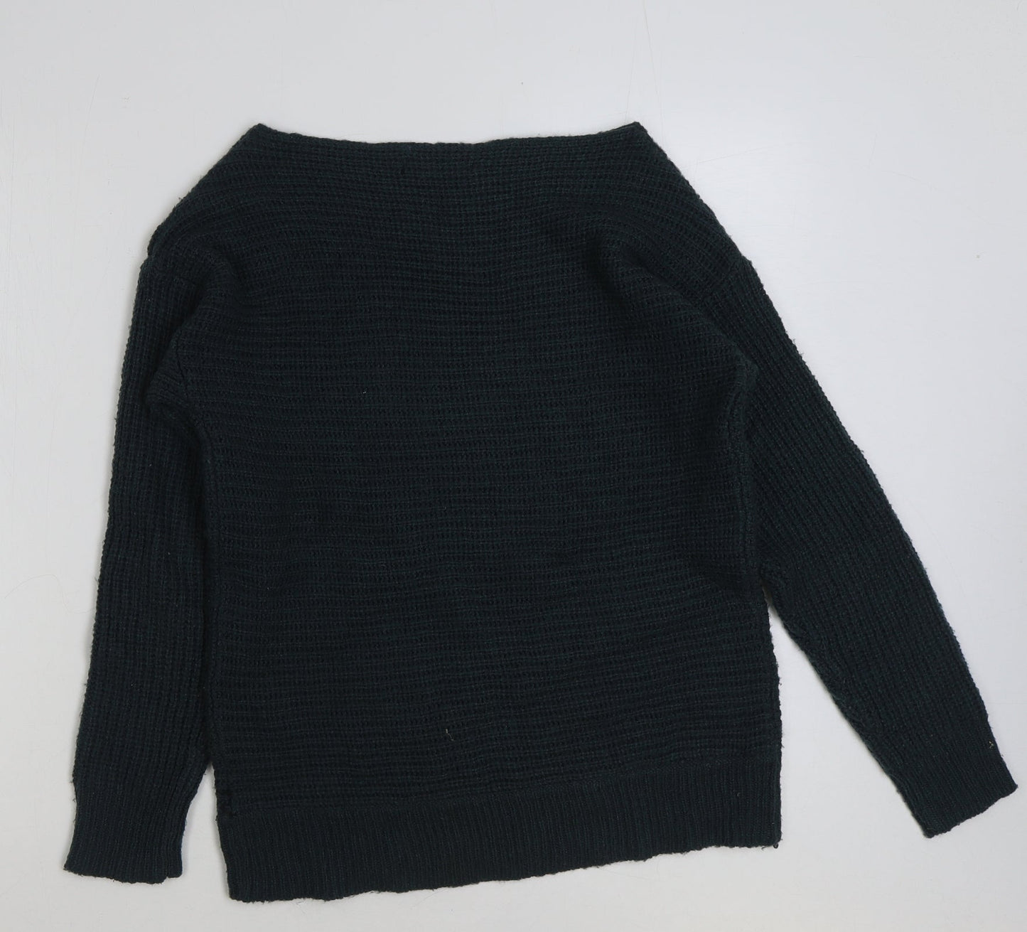 Primark Womens Green Scoop Neck Acrylic Pullover Jumper Size 8