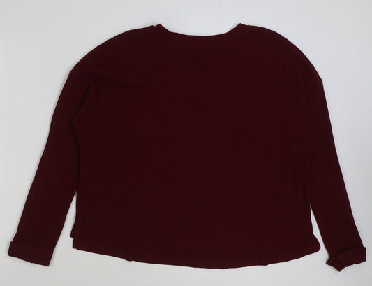 Primark Womens Red Polyester Basic T-Shirt Size M Round Neck - Ribbed