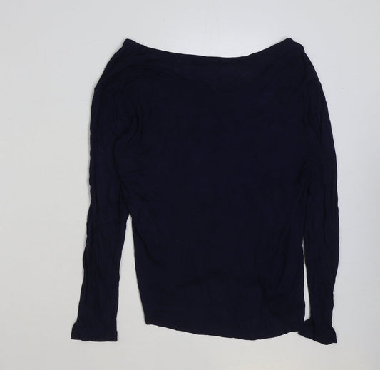 Womens UK Size L Zara Blue Basic T-Shirt