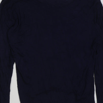 Womens UK Size L Zara Blue Basic T-Shirt