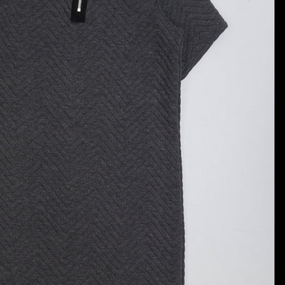 Blonde + Blonde Womens Grey Polyester A-Line Size 6 Round Neck Zip