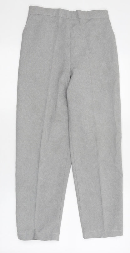 Emma Womens Grey Polyester Trousers Size 12 L26 in Regular