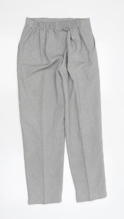 Emma Womens Grey Polyester Trousers Size 12 L26 in Regular