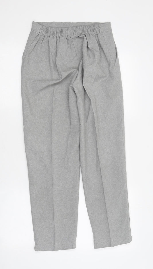 Emma Womens Grey Polyester Trousers Size 12 L26 in Regular
