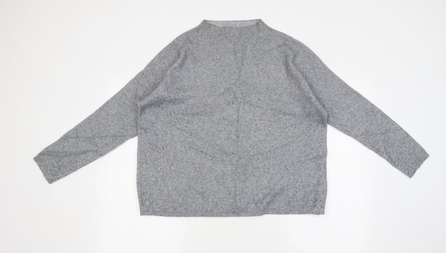 TU Womens Grey Round Neck Polyester Pullover Jumper Size 14
