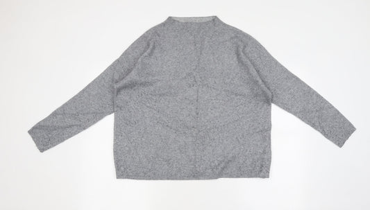TU Womens Grey Round Neck Polyester Pullover Jumper Size 14