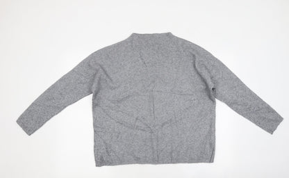 TU Womens Grey Round Neck Polyester Pullover Jumper Size 14
