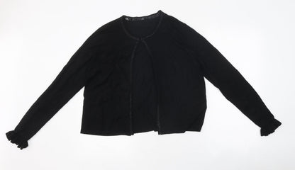 Womens UK Size L Preworn Black Cardigan Jumper