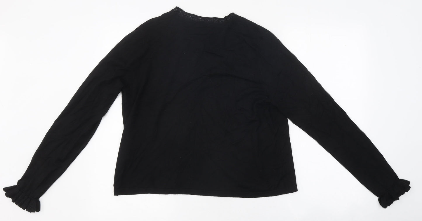 Womens UK Size L Preworn Black Cardigan Jumper