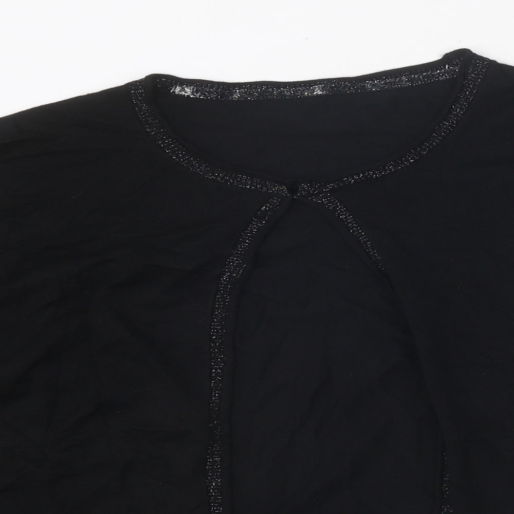 Womens UK Size L Preworn Black Cardigan Jumper