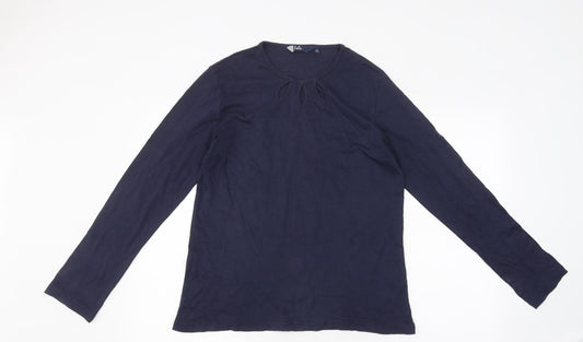 Womens UK Size M Isle Blue Basic T-Shirt
