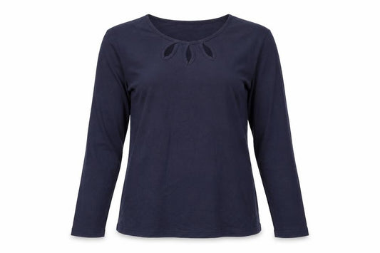 Womens UK Size M Isle Blue Basic T-Shirt