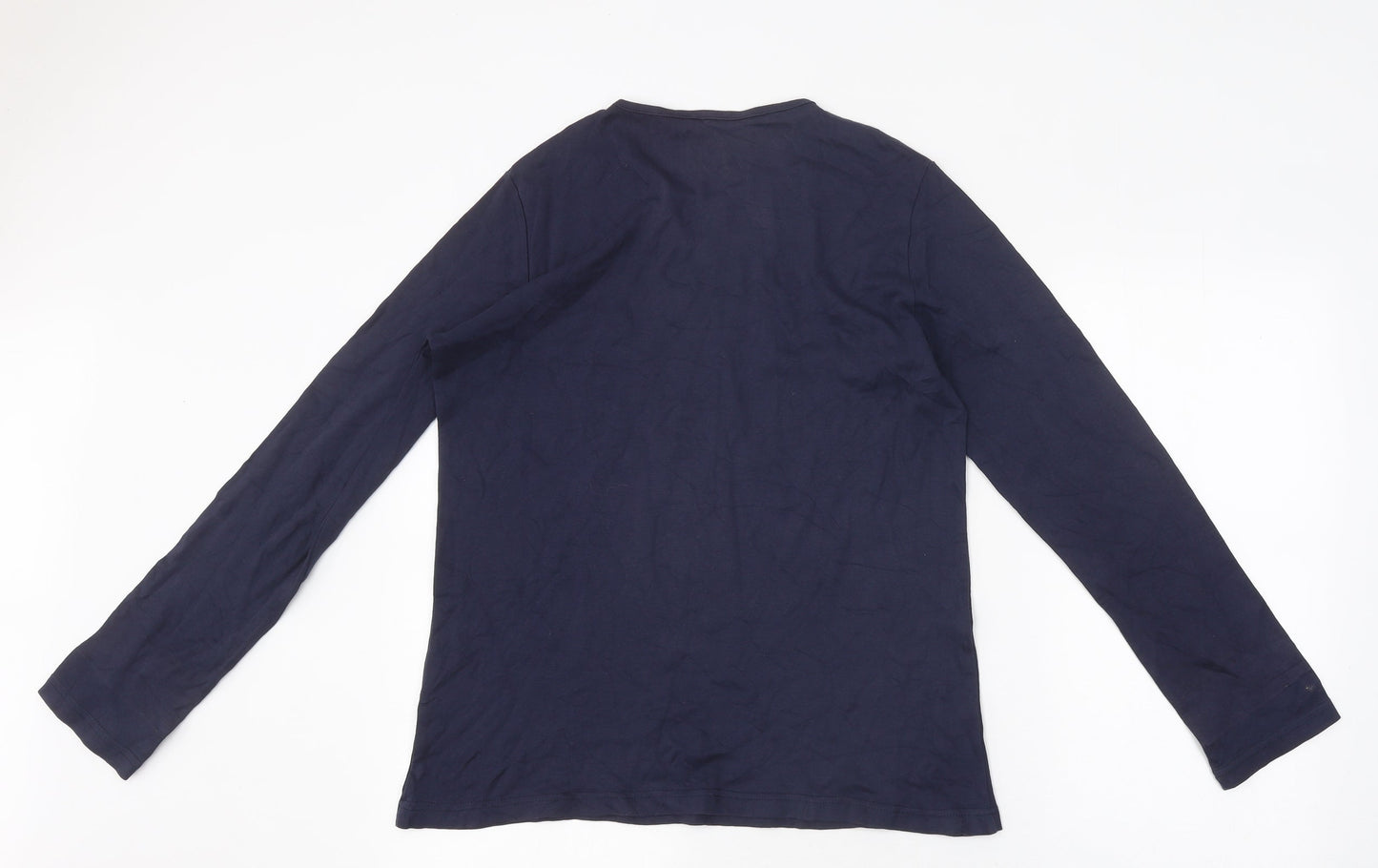 Womens UK Size M Isle Blue Basic T-Shirt