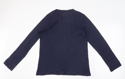 Womens UK Size M Isle Blue Basic T-Shirt