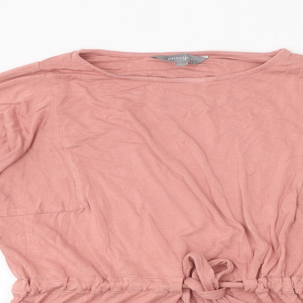 Womens UK Size 14 Principles Pink Basic T-Shirt