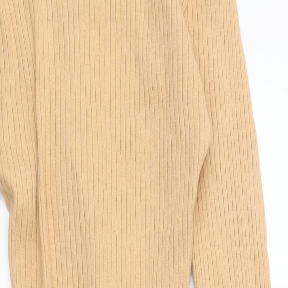 Womens UK Size 10 Missguided Beige Basic T-Shirt