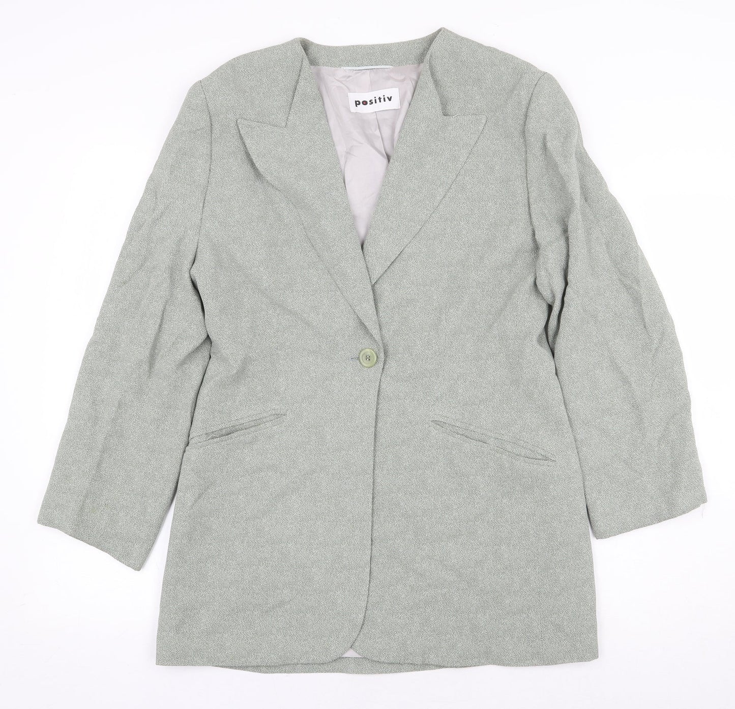 Positiv Womens Grey Jacket Blazer Size 36 Button - Collared