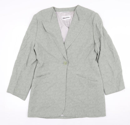 Positiv Womens Grey Jacket Blazer Size 36 Button - Collared