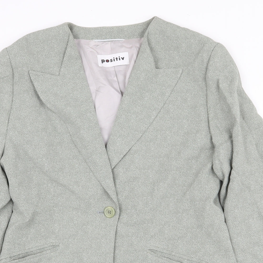 Positiv Womens Grey Jacket Blazer Size 36 Button - Collared