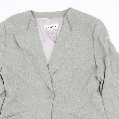 Positiv Womens Grey Jacket Blazer Size 36 Button - Collared