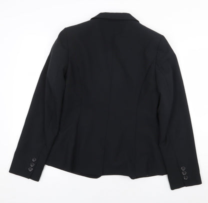 BHS Womens Black Polyester Jacket Suit Jacket Size 12