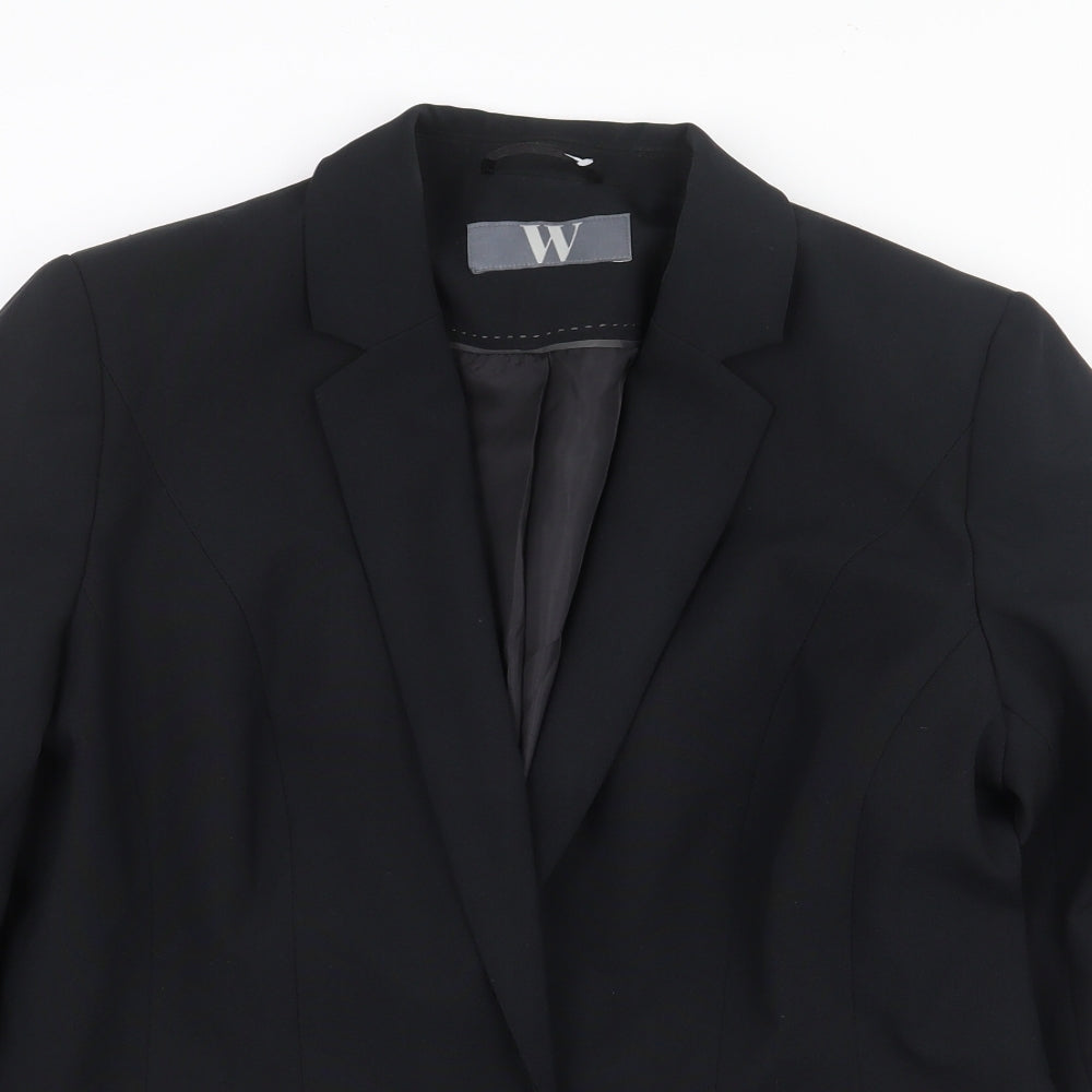 BHS Womens Black Polyester Jacket Suit Jacket Size 12