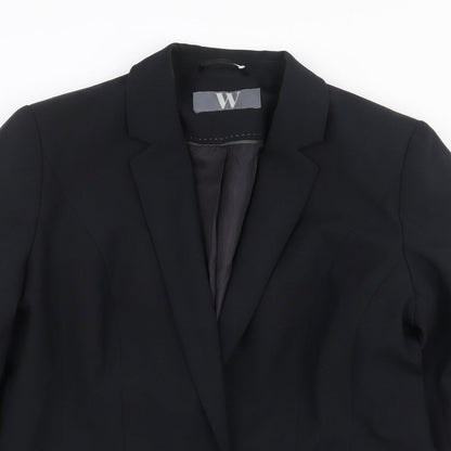 BHS Womens Black Polyester Jacket Suit Jacket Size 12