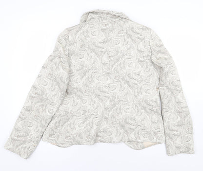 Peter Mandin Womens Beige Geometric Jacket Size 14 Button