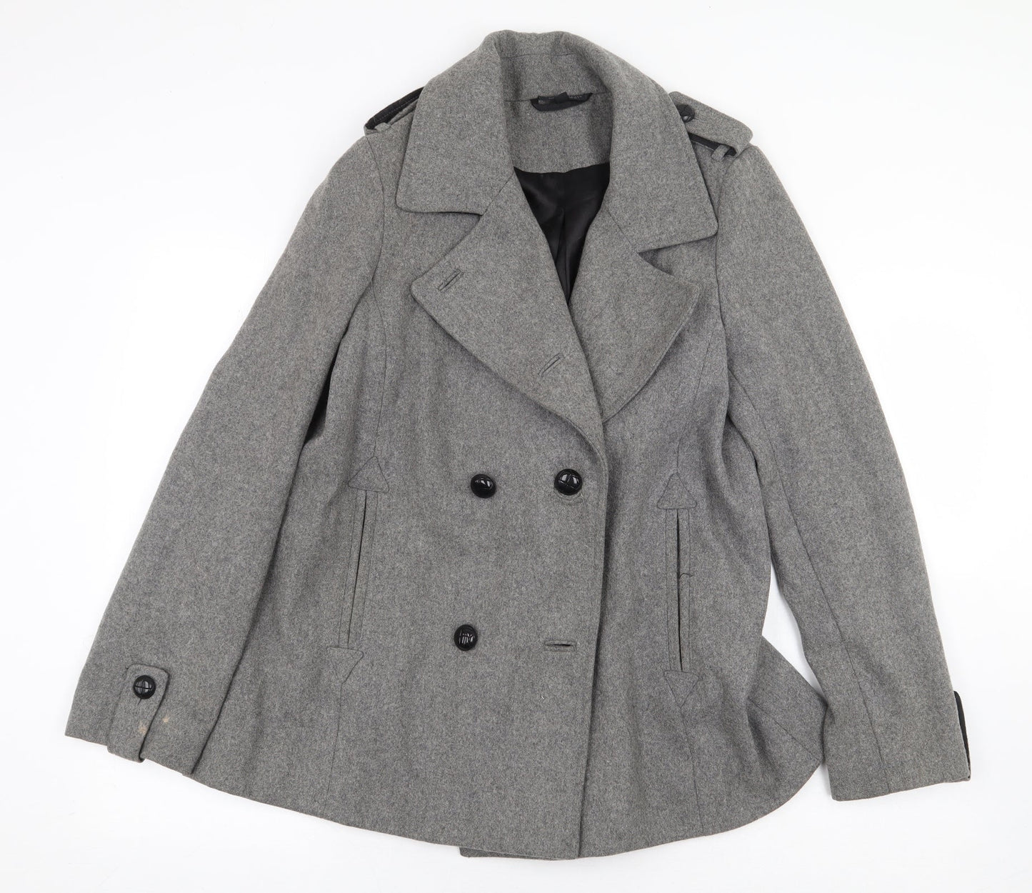 Womens UK Size 10 Topshop Grey Trench Coat