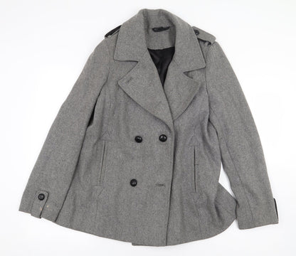 Womens UK Size 10 Topshop Grey Trench Coat