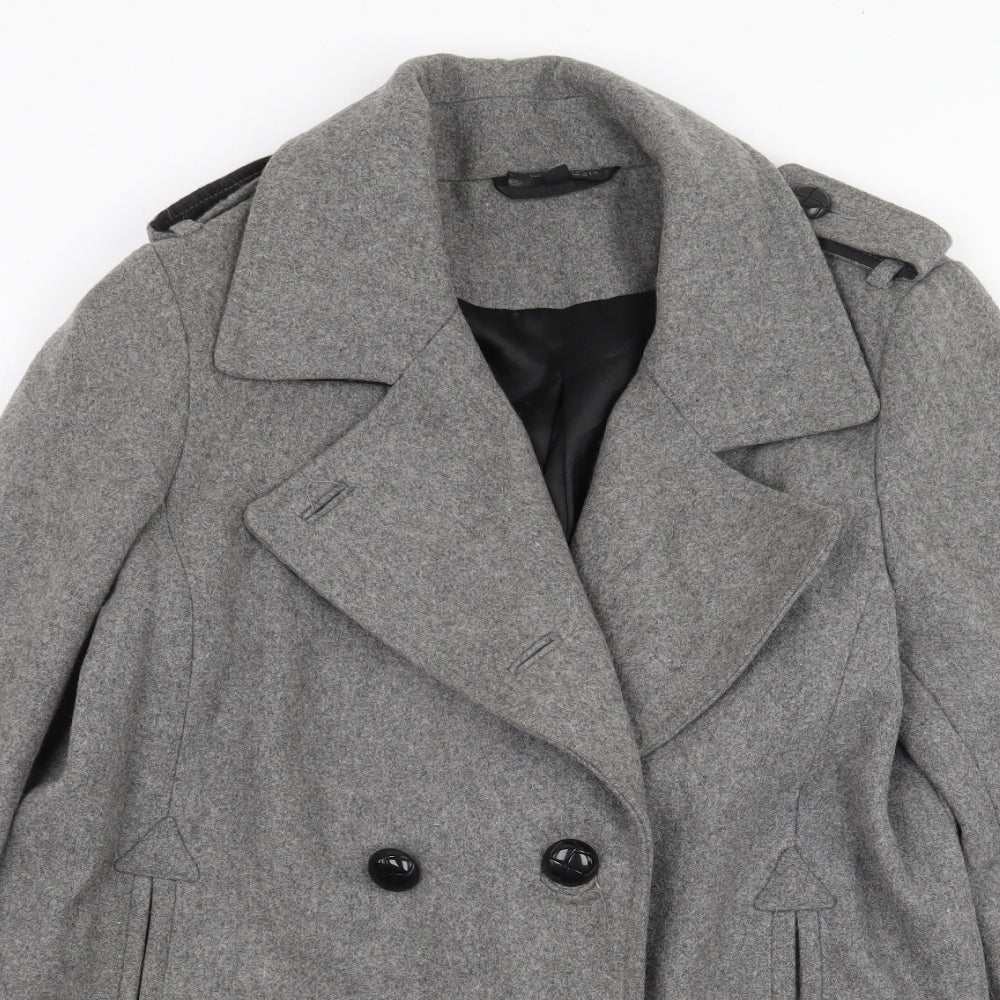 Womens UK Size 10 Topshop Grey Trench Coat