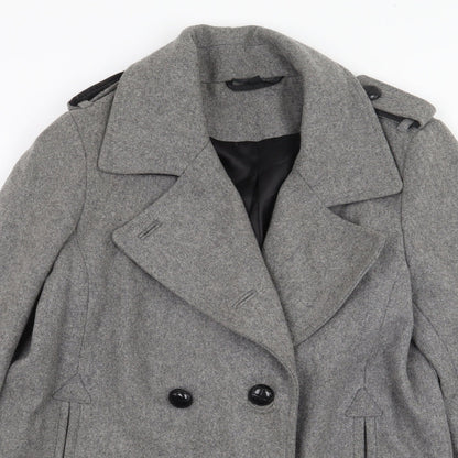 Womens UK Size 10 Topshop Grey Trench Coat