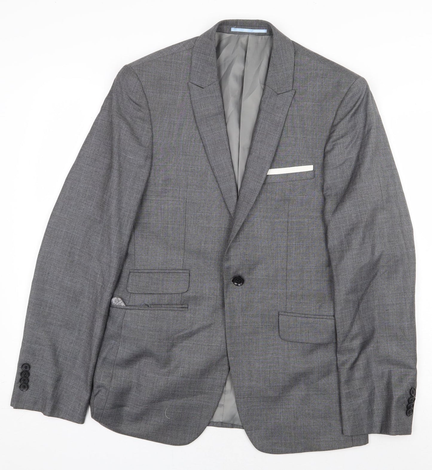 Mens UK Size 36 Burton Regular Grey Suit Jacket