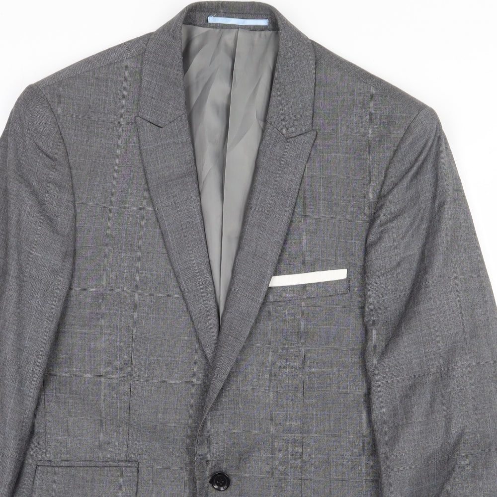 Mens UK Size 36 Burton Regular Grey Suit Jacket