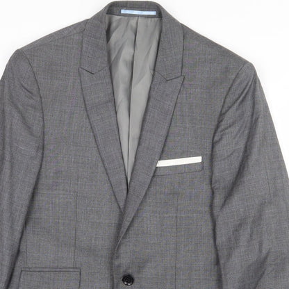 Mens UK Size 36 Burton Regular Grey Suit Jacket