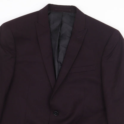 F&F Mens Red Polyester Jacket Blazer Size 40