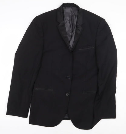NEXT Mens Black Polyester Jacket Suit Jacket Size 38