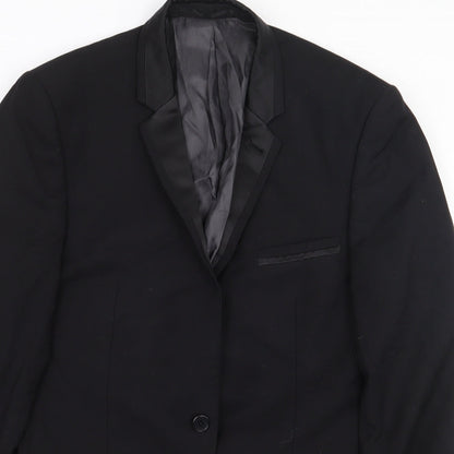 NEXT Mens Black Polyester Jacket Suit Jacket Size 38