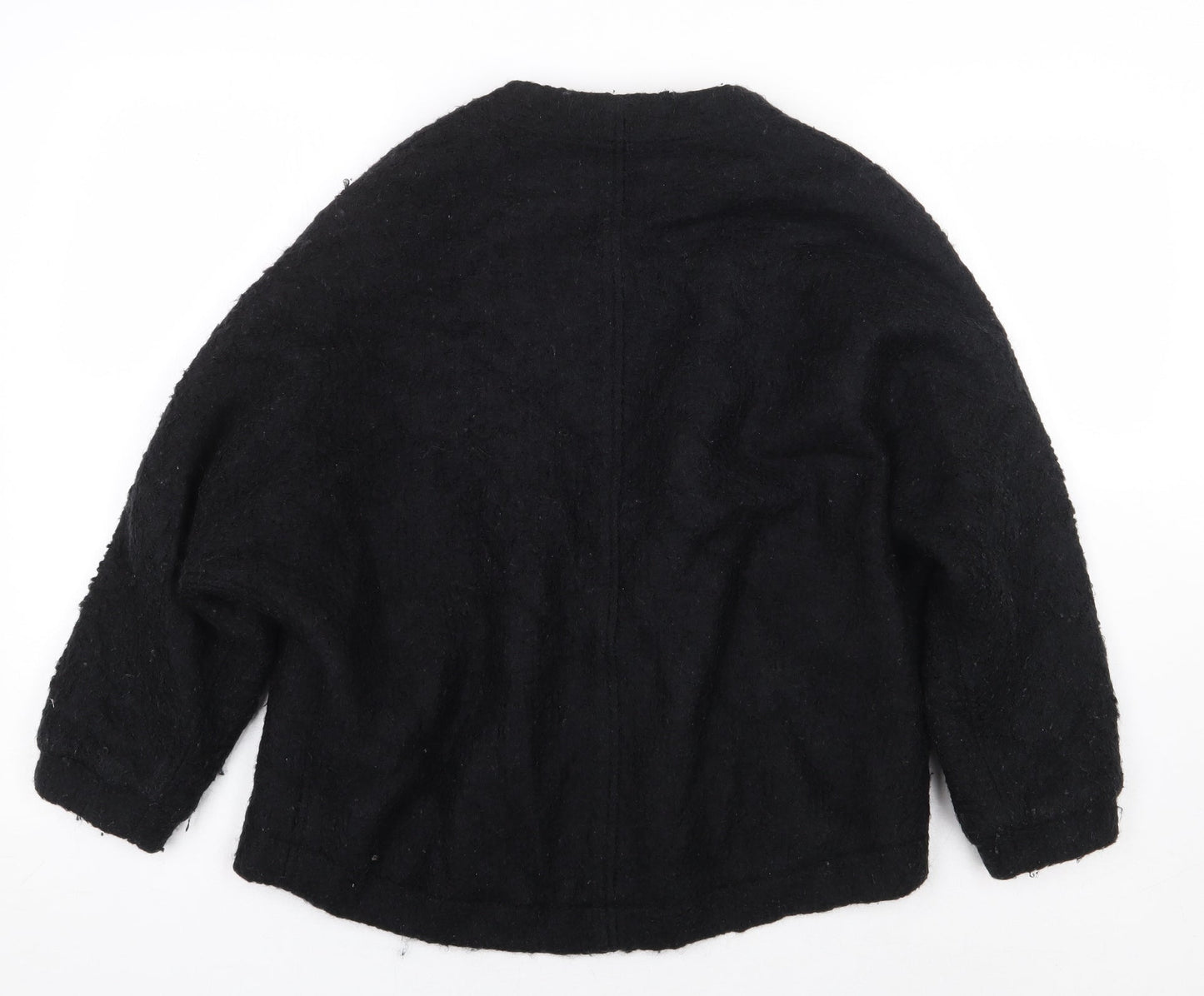 Joan Womens Black Round Neck Polyester Cardigan Jumper Size M