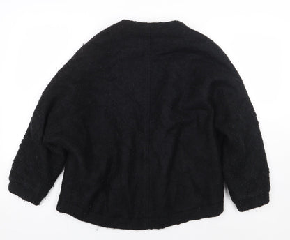 Joan Womens Black Round Neck Polyester Cardigan Jumper Size M