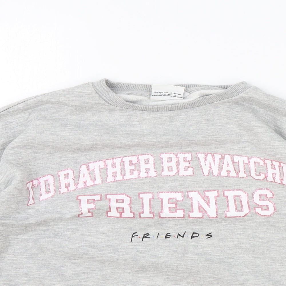 Primark Girls Grey Cotton Pullover Sweatshirt Size 12-13 Years Pullover - Friends
