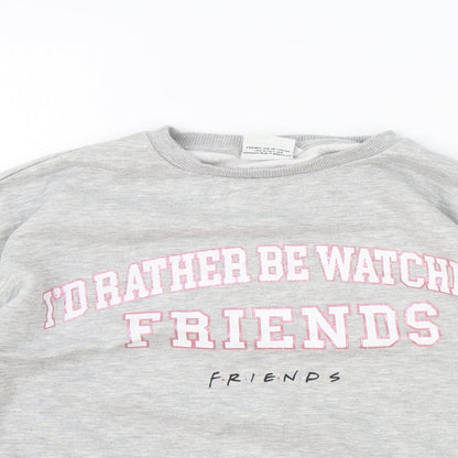 Primark Girls Grey Cotton Pullover Sweatshirt Size 12-13 Years Pullover - Friends