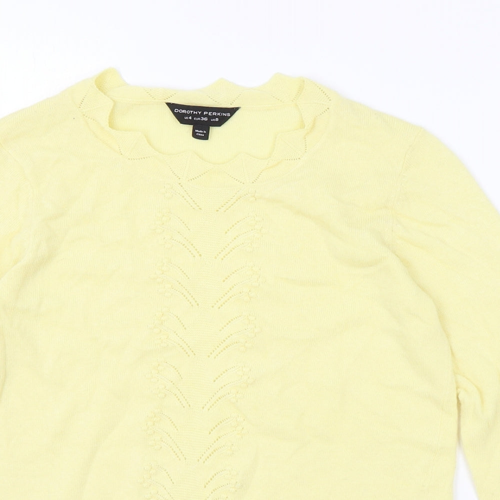 Womens UK Size 8 Dorothy Perkins Yellow Pullover Jumper