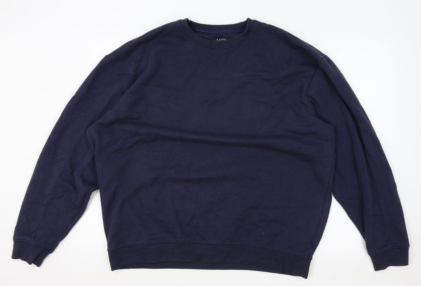 Mens UK Size M Boohoo Blue Pullover Sweatshirt