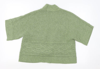 Kenar Mens Green Round Neck Polyester Cardigan Jumper Size L