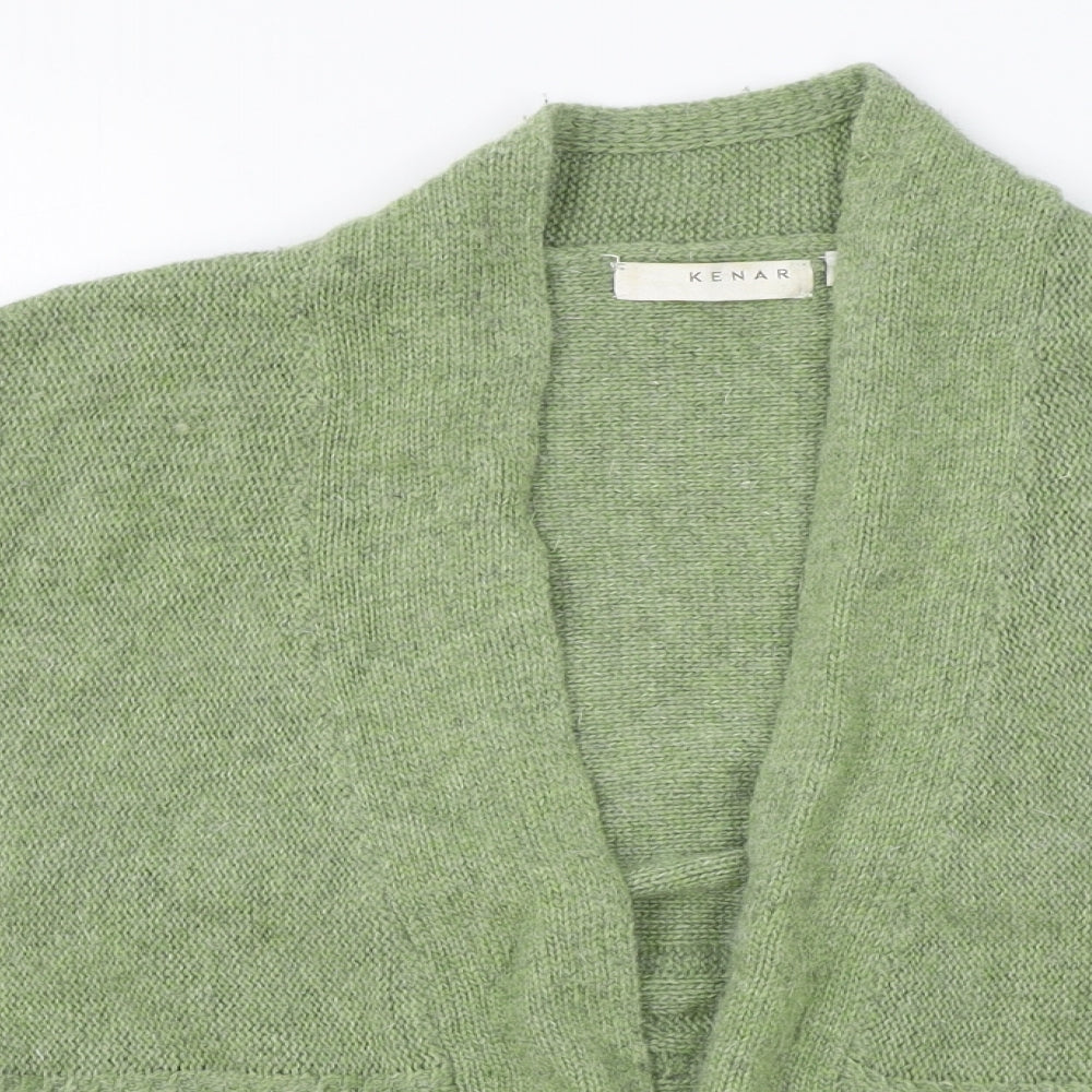 Kenar Mens Green Round Neck Polyester Cardigan Jumper Size L