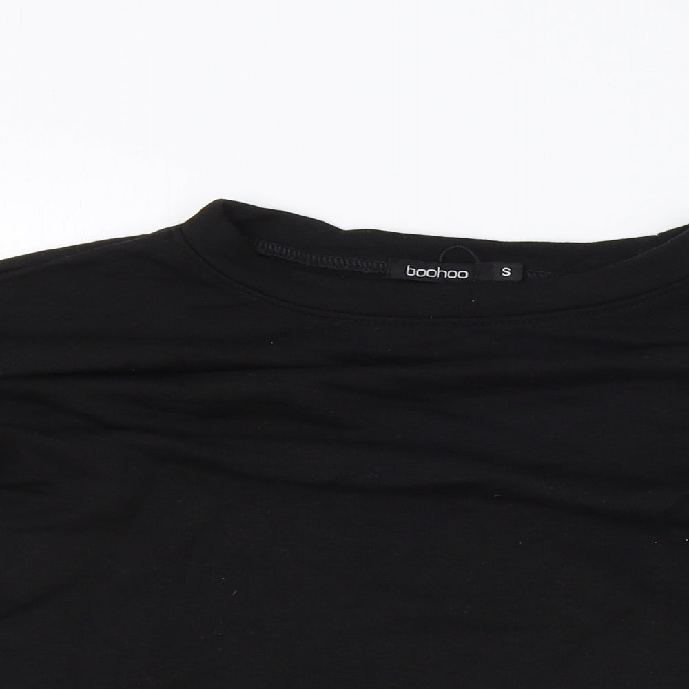 Womens UK Size S Boohoo Black Pullover Sweatshirt