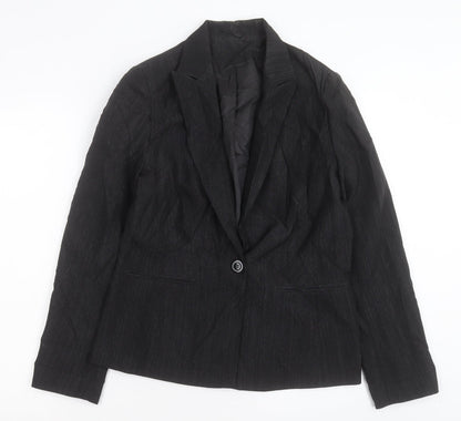 George Womens Black Jacket Blazer Size 12 Button