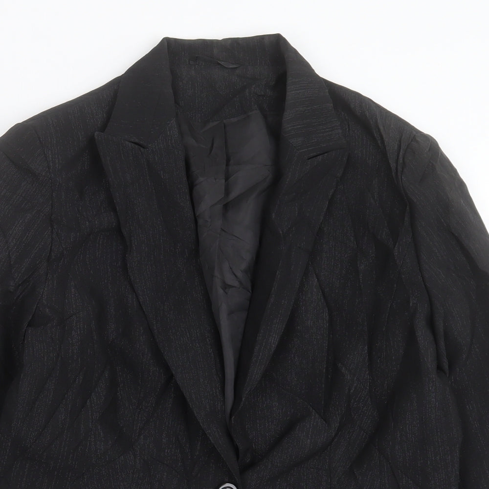 George Womens Black Jacket Blazer Size 12 Button